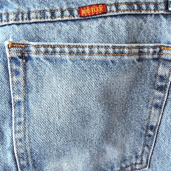 Mens Vintage RUSTLER Medium Wash Bootcut Denim Jeans 👖 Size 32 - Picture 5 of 8